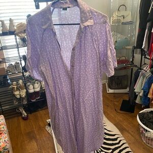Monki Purple Casual Button Down Shirt